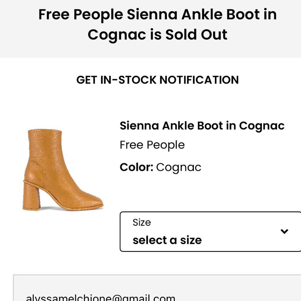 Sienna ankle boot free people size 38